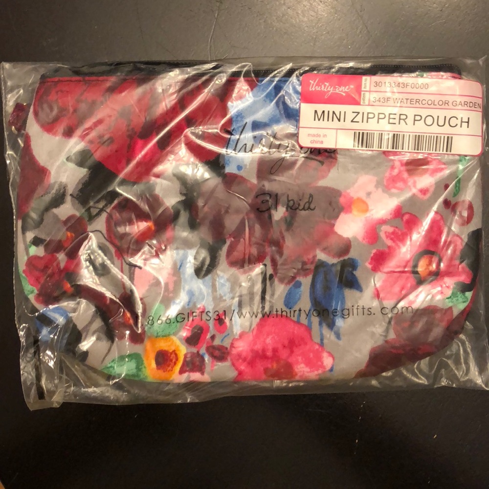 Mini Zipper Pouch **NWT** in Watercolor Garden